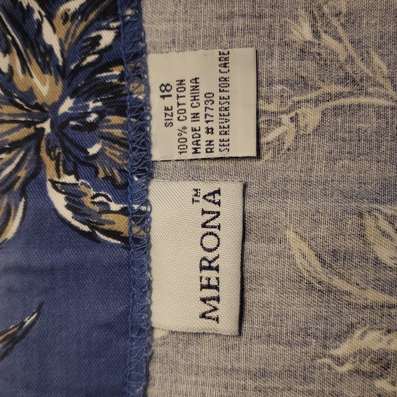 NWOT MERONA size 18 front wrap blue floral skirt E94 - Picture 5 of 10